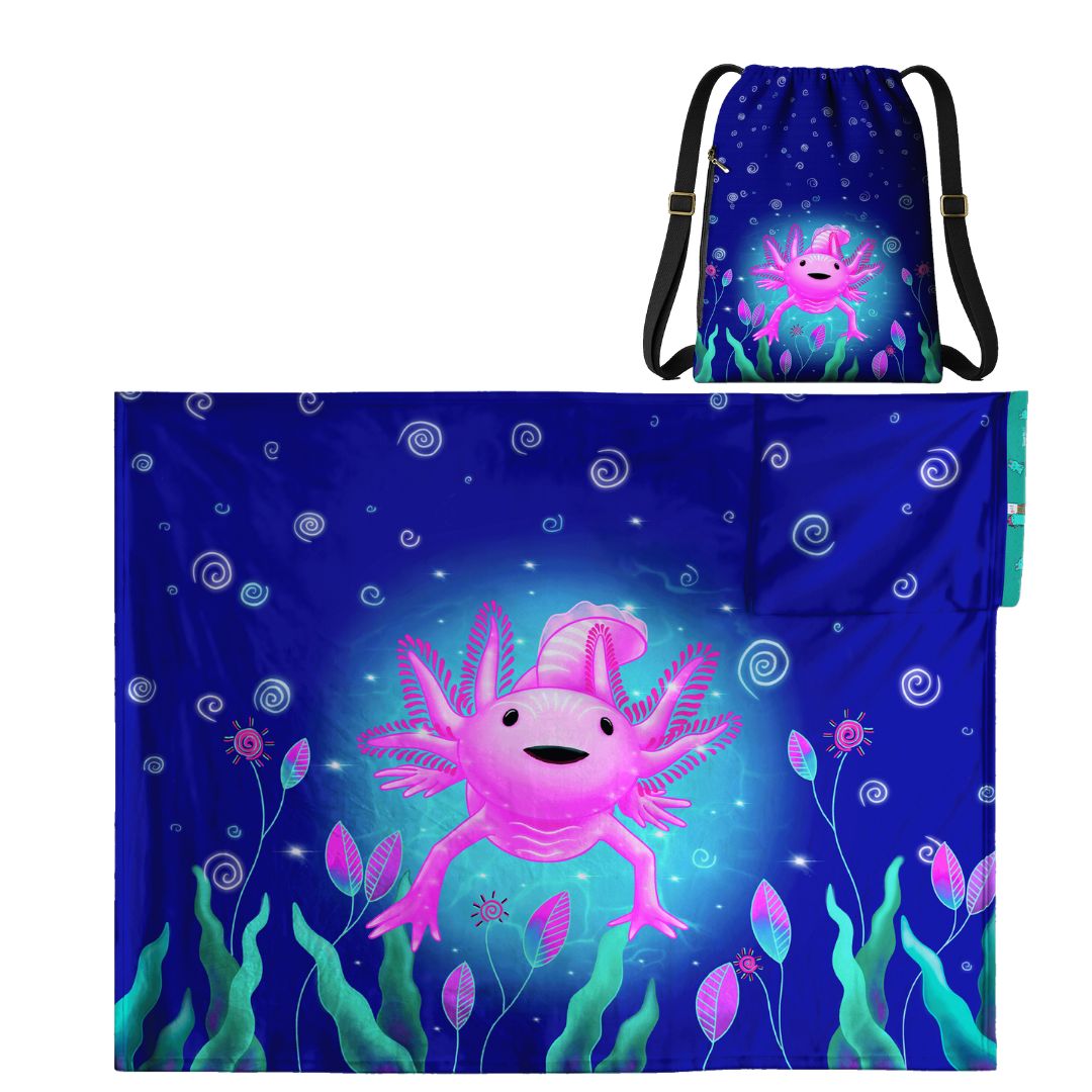 Ajolote: 2 in 1 Cobija-Mochila Calientita | Cobichila | Teporingo