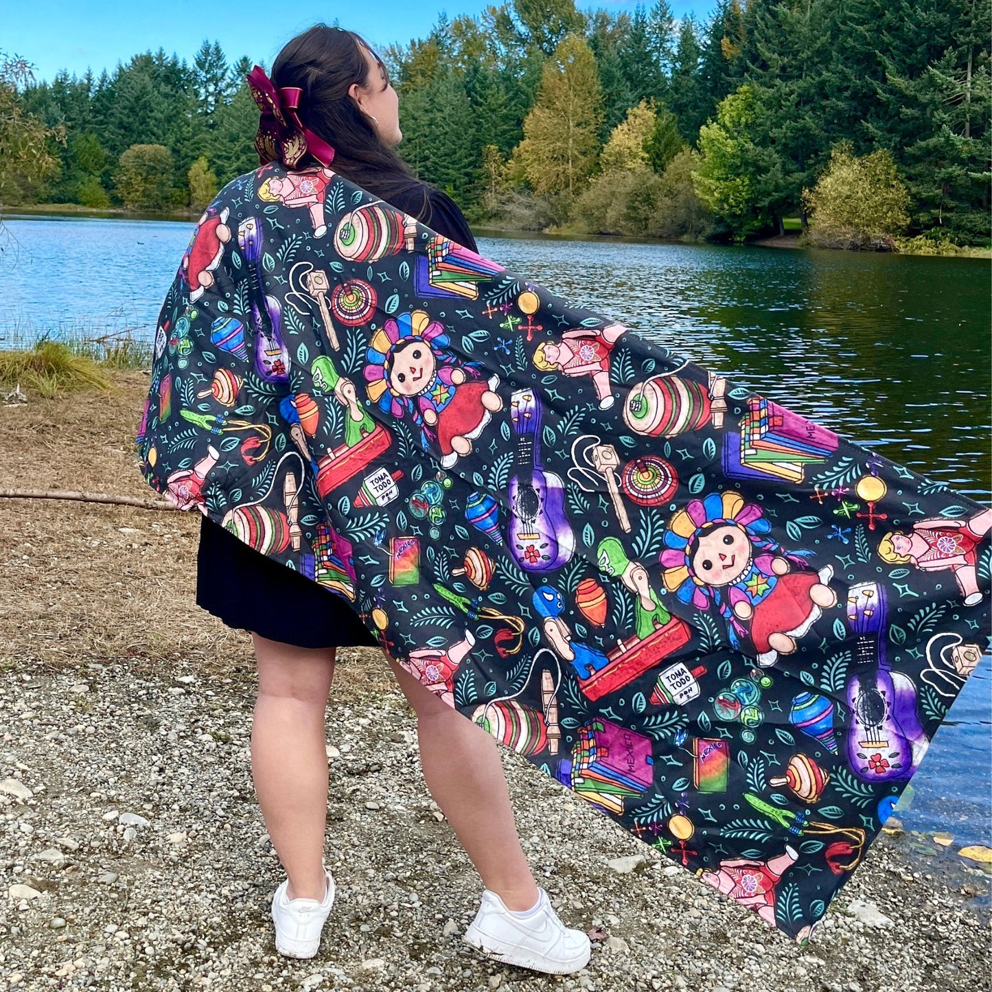 Juguetes Pattern: 2-in-1 Beach Towel Backpack | Mexican Mochitoalla | Teporingo