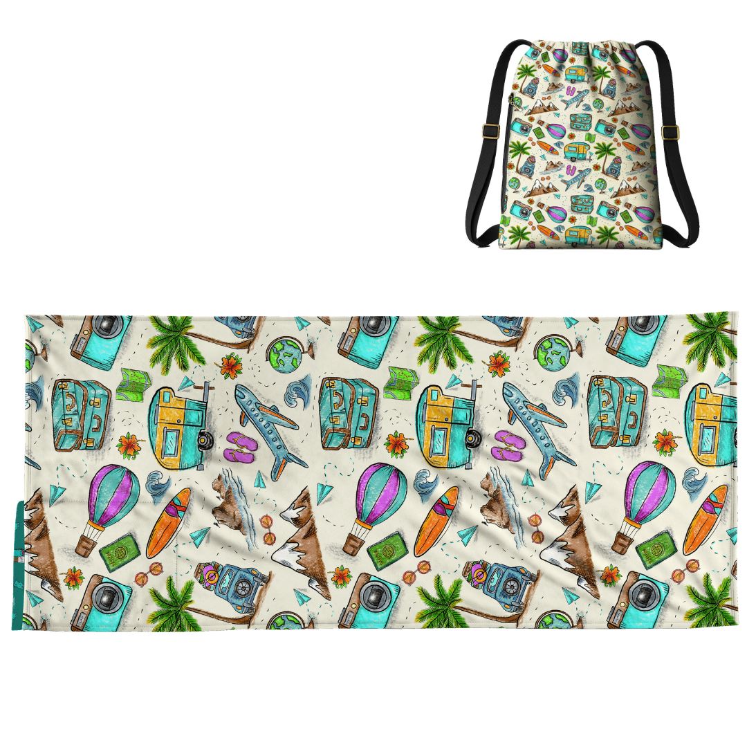 authentic kids beach towel backpack Travel Pattern: 2-in-1 Beach Towel Backpack | Mexican Mochitoalla