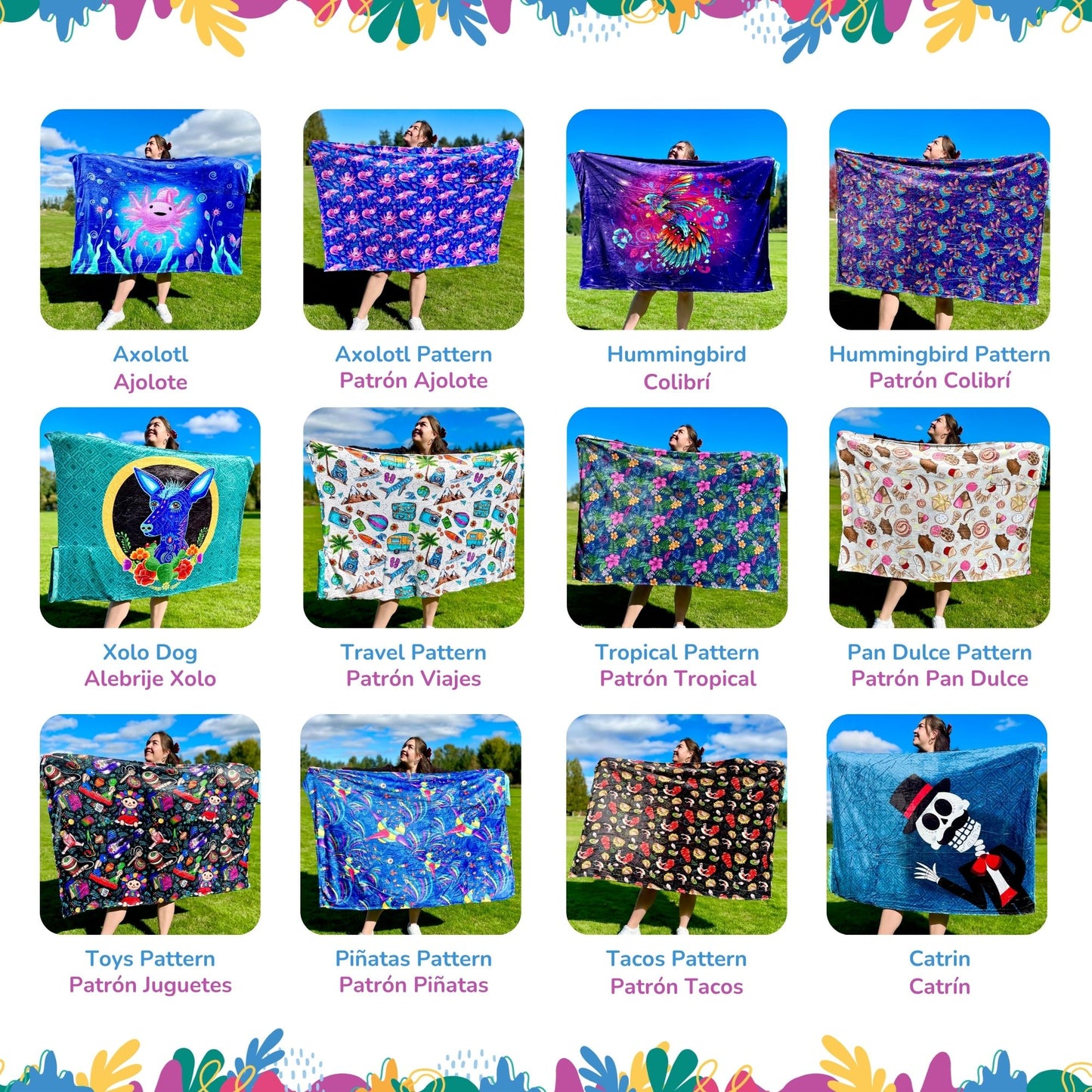 Hummingbird Pattern: 2-in-1 Cozy Blanket Backpack | Mexican Cobichila | Teporingo