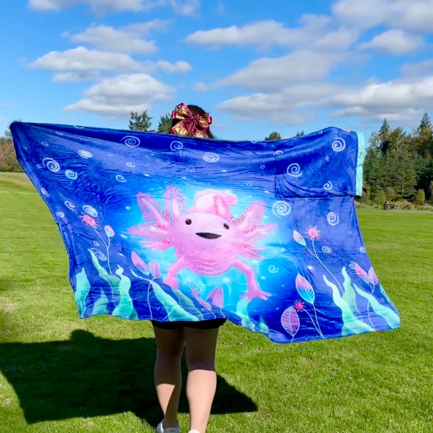 Axolotl: 2 in 1 Blanket-Backpack | Cobichila