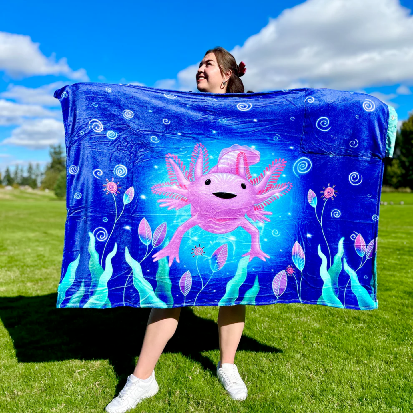 Axolotl: 2 in 1 Blanket-Backpack | Cobichila