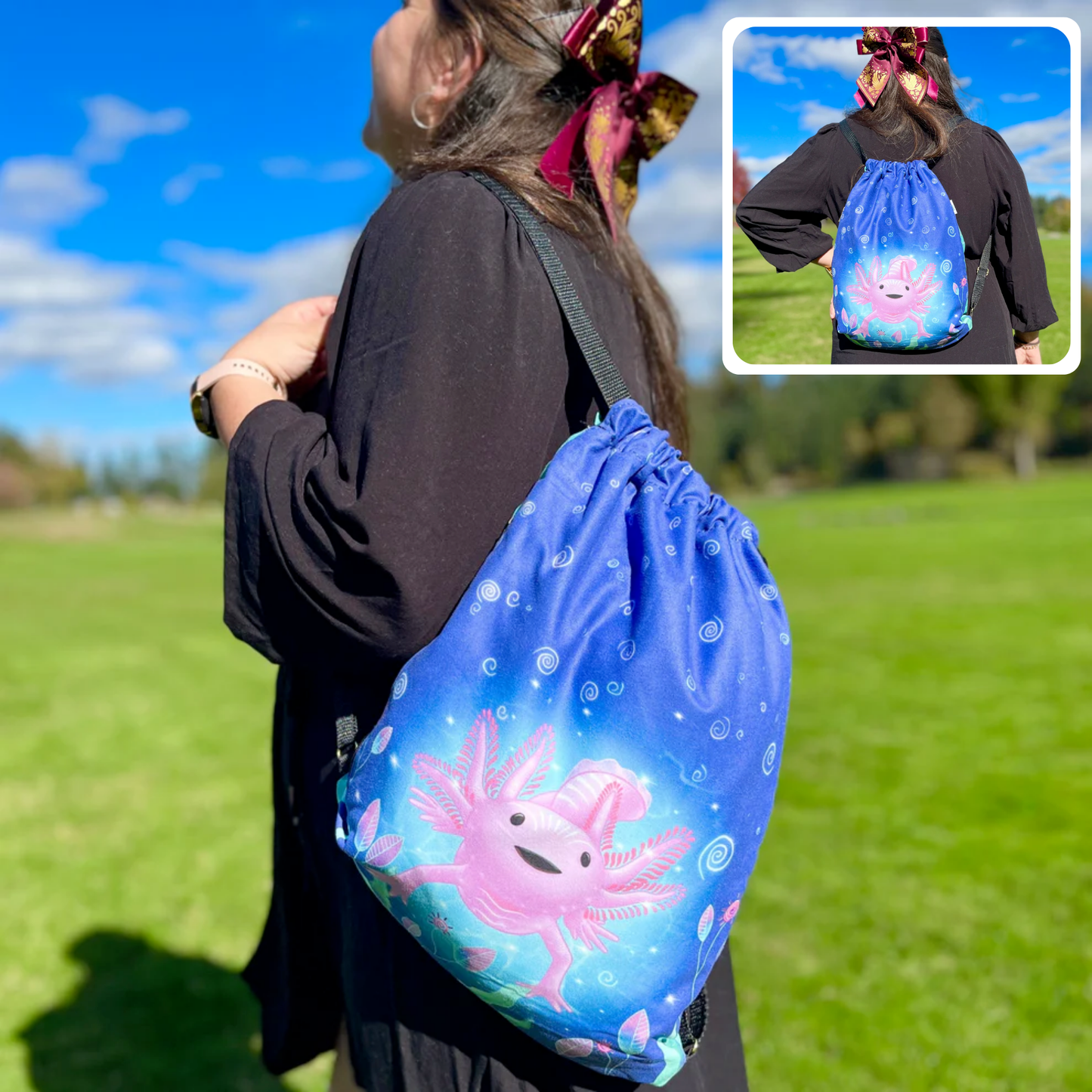 Axolotl: 2 in 1 Blanket-Backpack | Cobichila