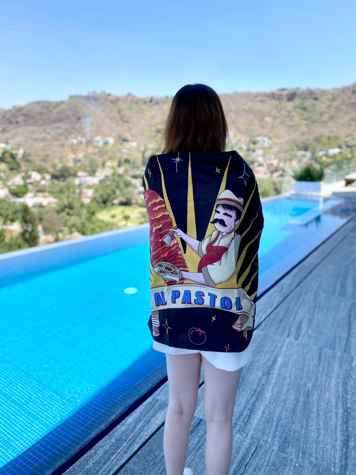 Authentic Mexican Taquero beach towel design by Teporingo Mochitoalla
