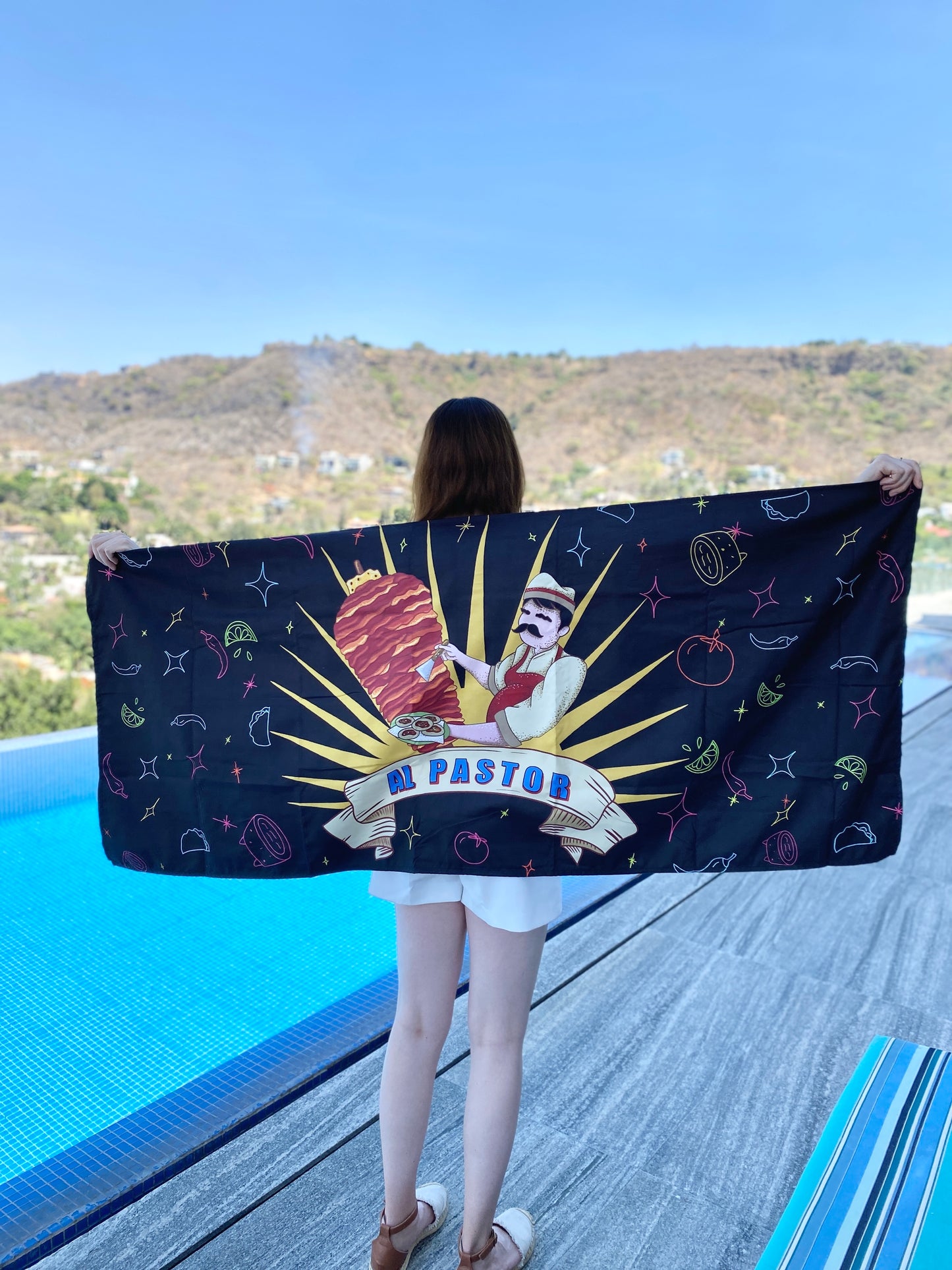 Authentic Mexican Taquero 2 in 1: beach towel-backpack design by Teporingo Mochitoalla