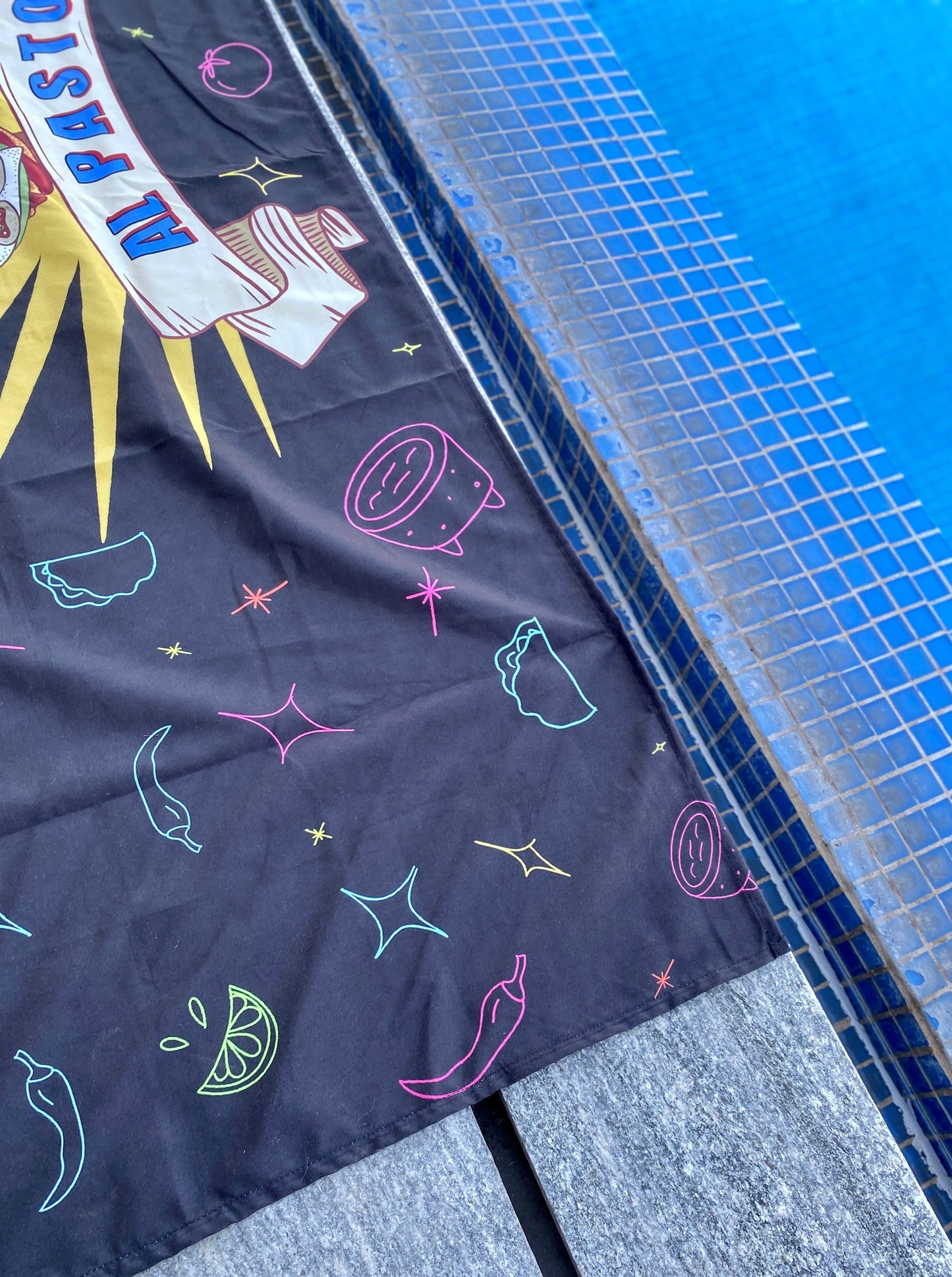 Authentic Mexican Taquero beach towel design by Teporingo Mochitoalla