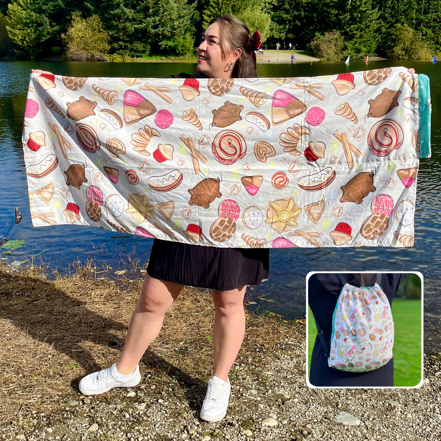 Authentic Mexican Pan Dulce beach towel design by Teporingo Mochitoalla