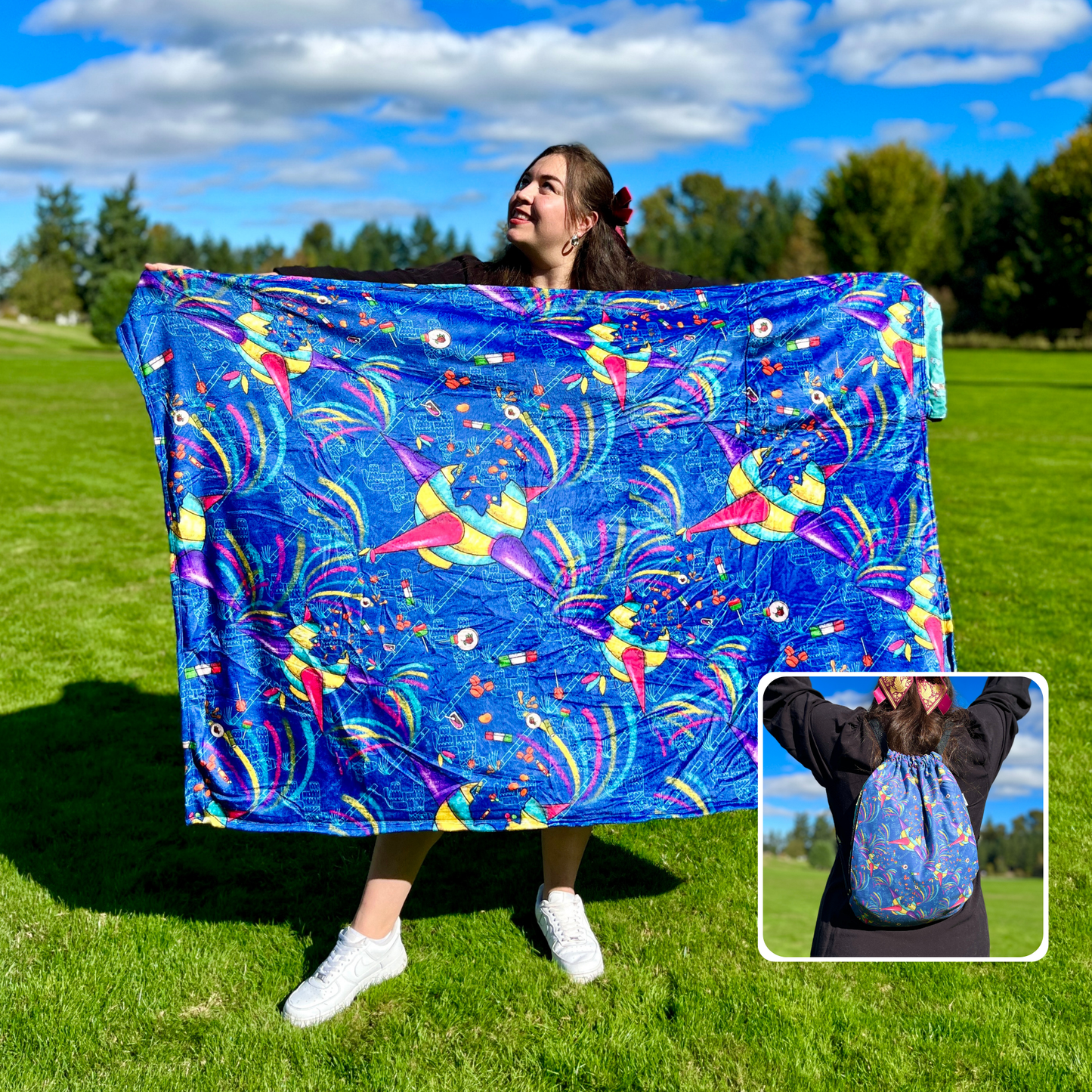Patrón de piñatas 2 en 1: Manta-Mochila