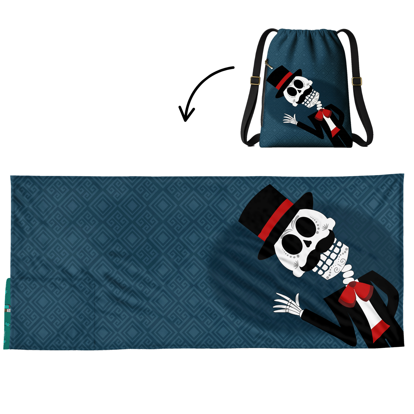 Catrin 2-in-1 Beach Towel Backpack | Mexican Mochitoalla | Teporingo