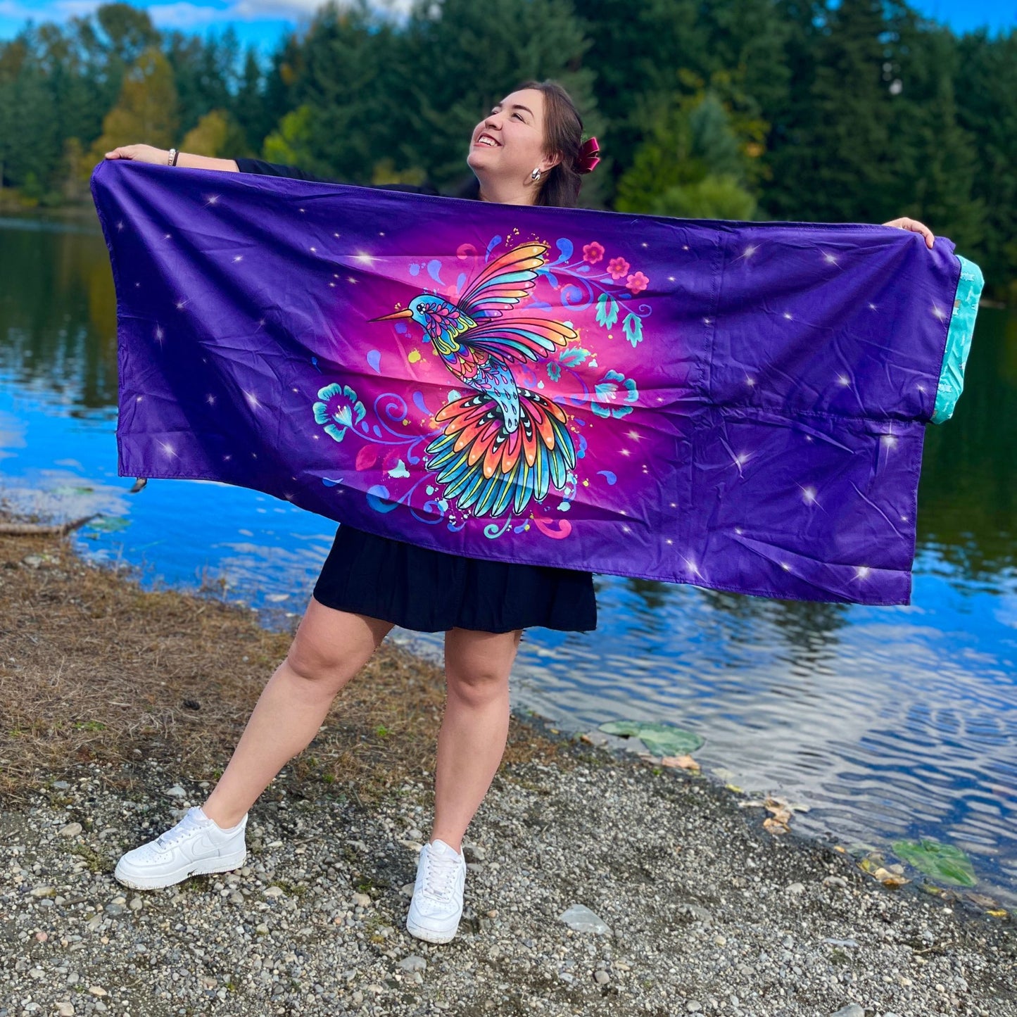 Hummingbird: 2-in-1 Beach Towel Backpack | Mexican Mochitoalla | Teporingo