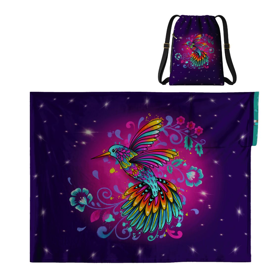 Hummingbird: 2 in 1 Cozy Blanket-Backpack | Mexican Cobichila | Teporingo