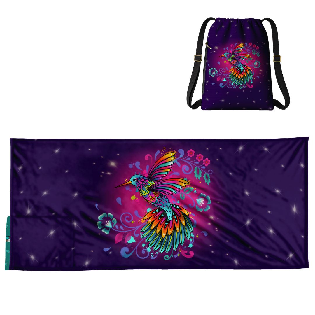 Hummingbird: 2-in-1 Beach Towel Backpack | Mexican Mochitoalla | Teporingo