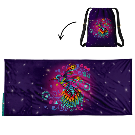 Hummingbird 2-in-1 Beach Towel Backpack | Mexican Mochitoalla | Teporingo