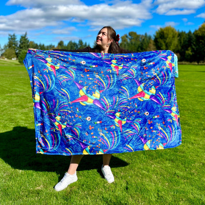 Pinata Pattern: 2-in-1 Cozy Blanket Backpack | Mexican Cobichila | Teporingo