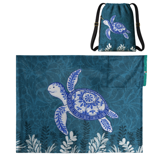 Sea Turtle: 2-in-1 Cozy Blanket Backpack | Mexican Cobichila | Teporingo