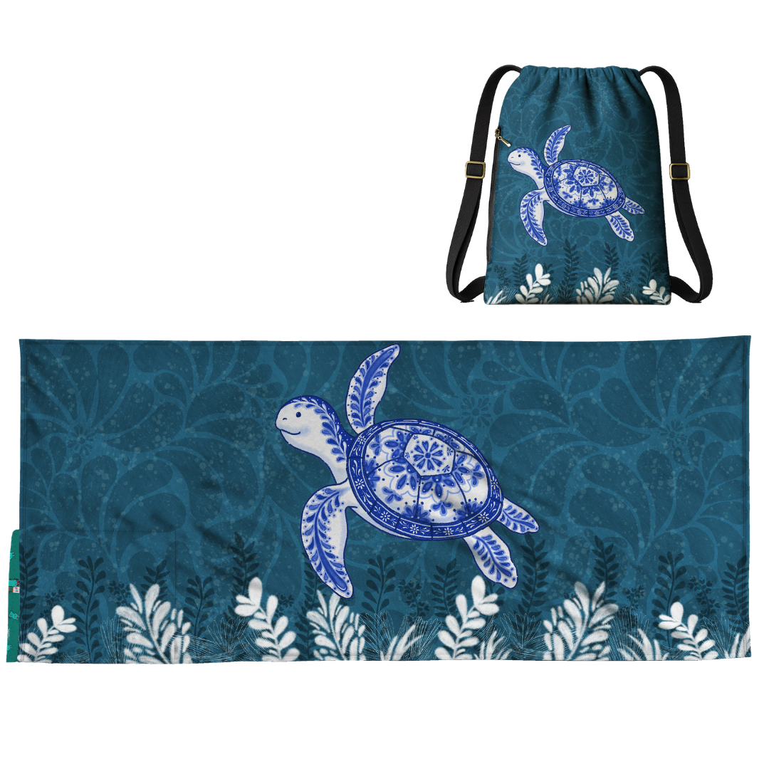 Sea Turtle: 2-in-1 Beach Towel Backpack | Mexican Mochitoalla | Teporingo