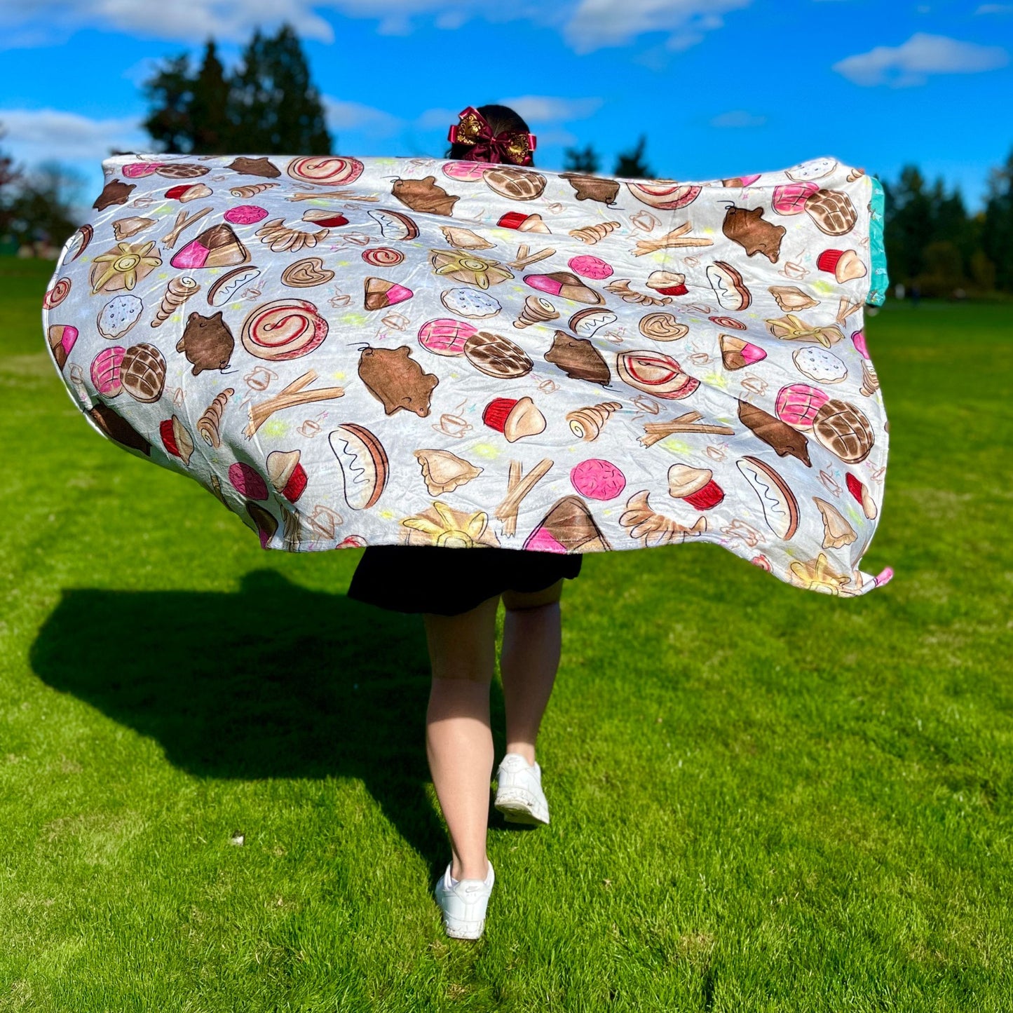 Pan Dulce Pattern: 2-in-1 Cozy Blanket Backpack | Mexican Cobichila | Teporingo