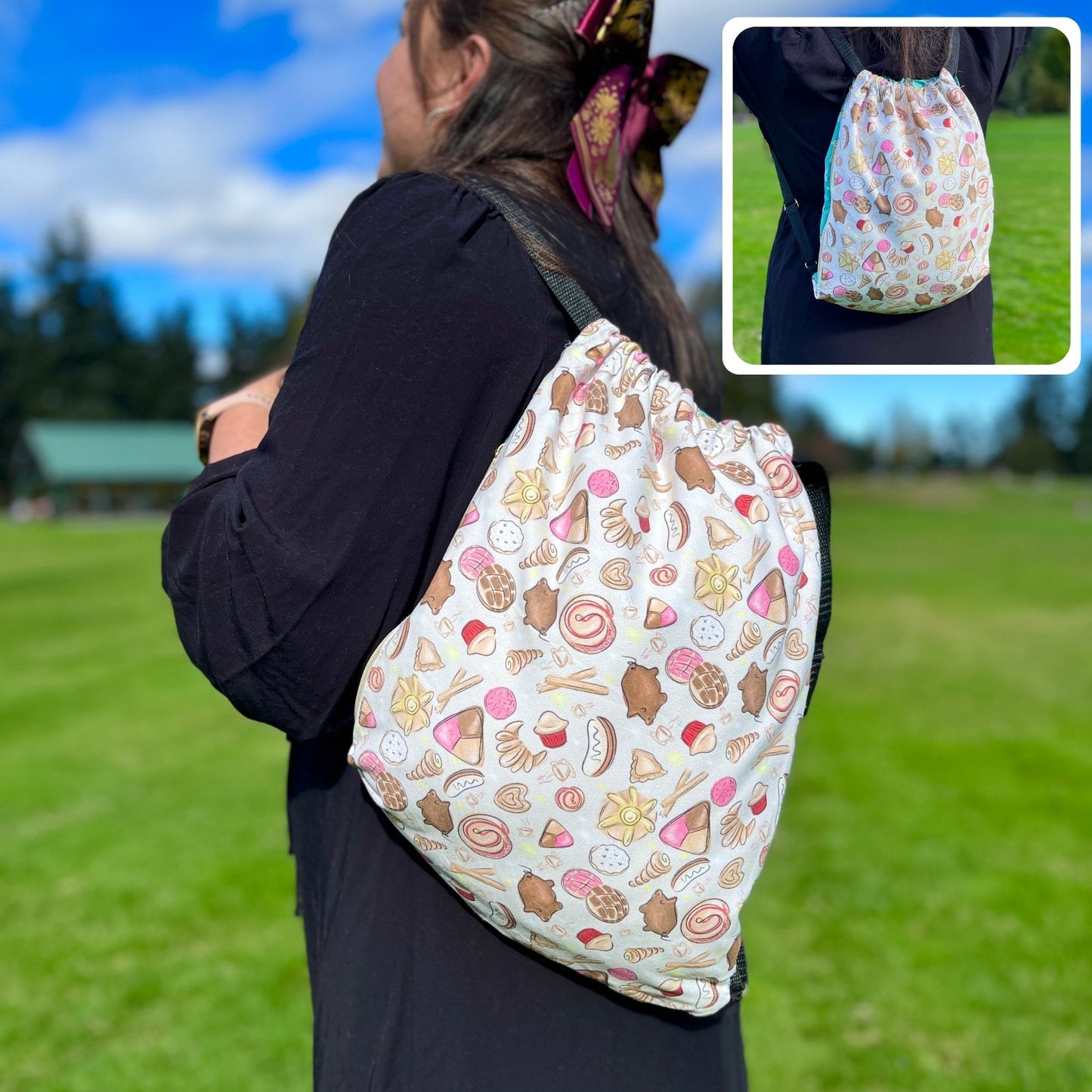 Pan Dulce Pattern: 2-in-1 Cozy Blanket Backpack | Mexican Cobichila | Teporingo
