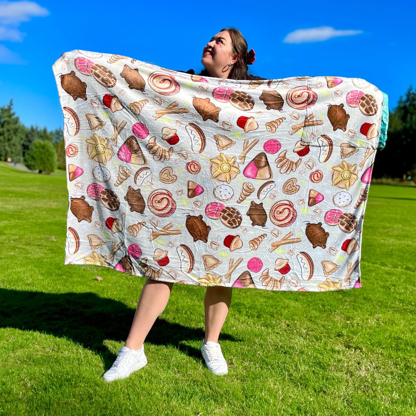 Pan Dulce Pattern: 2-in-1 Cozy Blanket Backpack | Mexican Cobichila | Teporingo