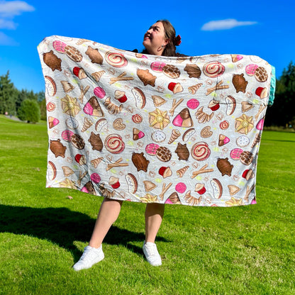 Pan Dulce Pattern: 2-in-1 Cozy Blanket Backpack | Mexican Cobichila | Teporingo