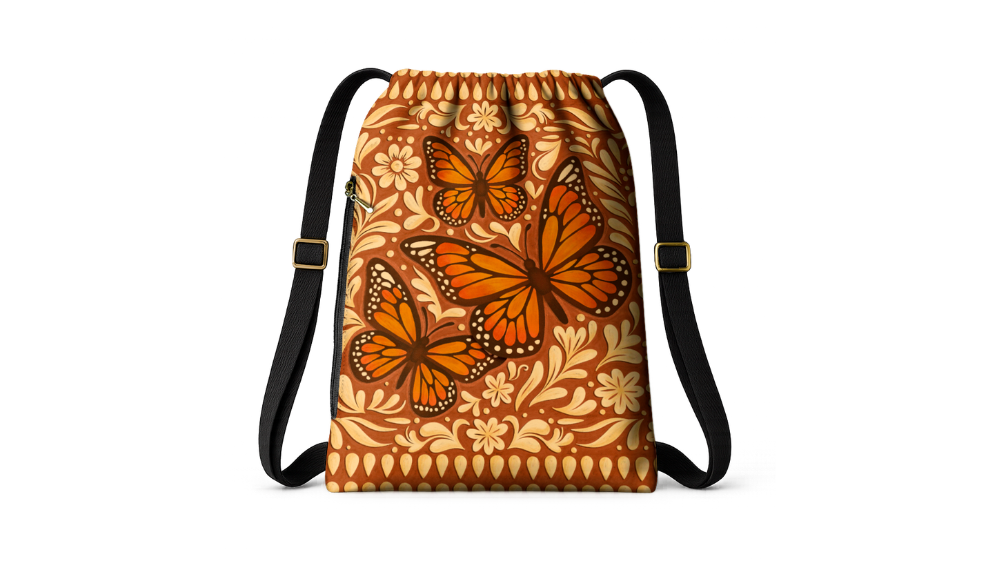 Monarch butterfly: 2-in-1 Beach Towel Backpack | Mexican Mochitoalla | Teporingo