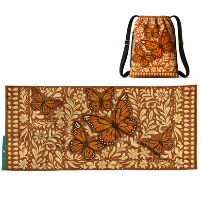 Monarch butterfly: 2-in-1 Beach Towel Backpack | Mexican Mochitoalla | Teporingo