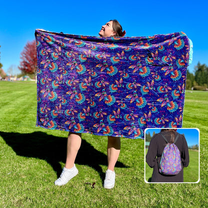 Hummingbird Pattern: 2-in-1 Cozy Blanket Backpack | Mexican Cobichila | Teporingo