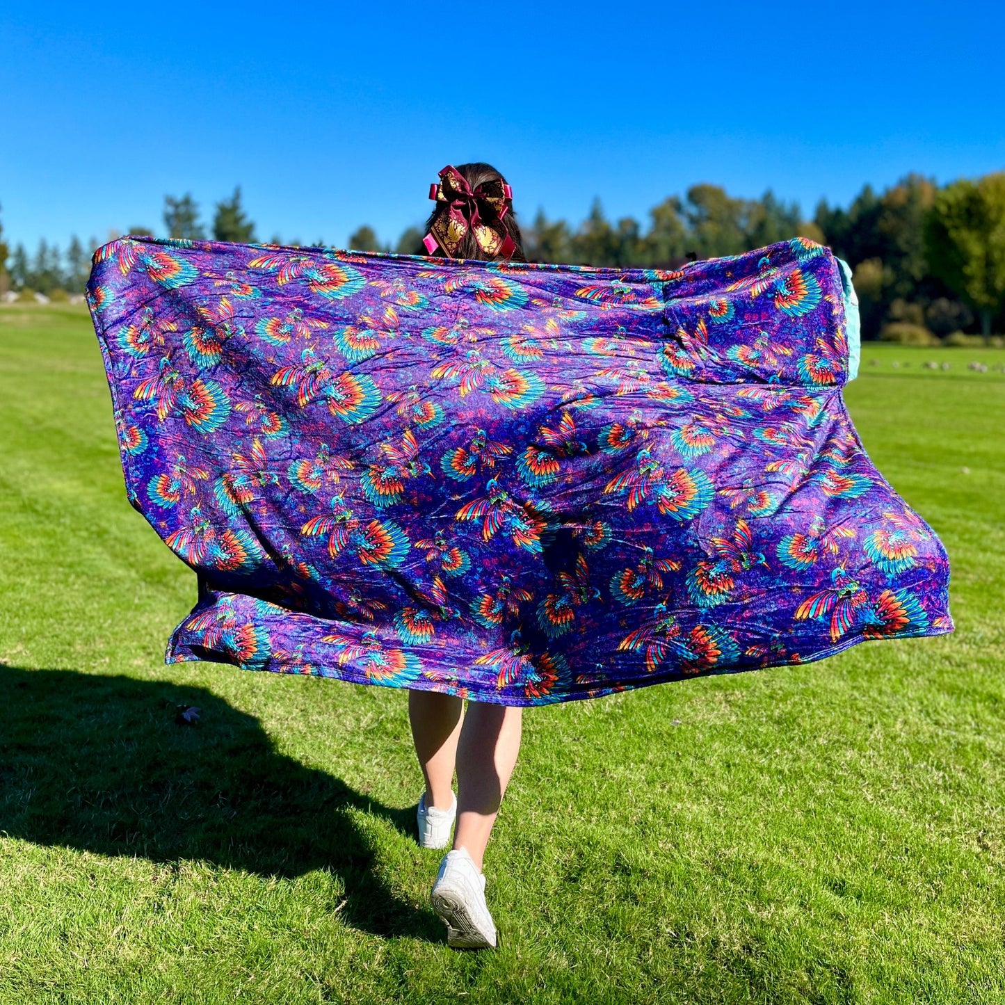 Hummingbird Pattern: 2-in-1 Cozy Blanket Backpack | Mexican Cobichila | Teporingo