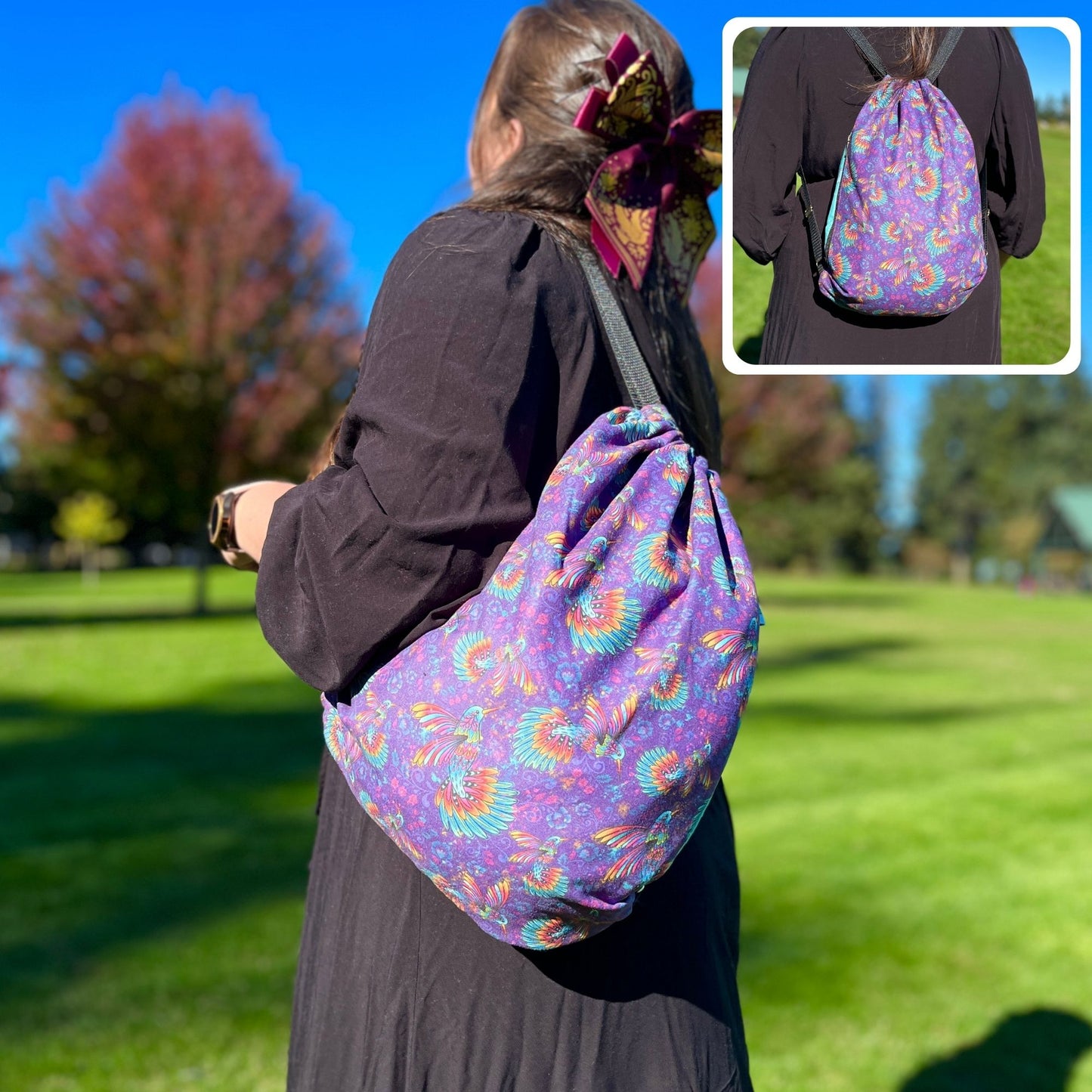 Hummingbird Pattern: 2-in-1 Cozy Blanket Backpack | Mexican Cobichila | Teporingo