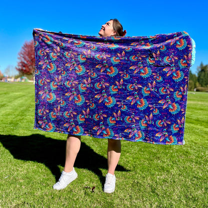 Hummingbird Pattern: 2-in-1 Cozy Blanket Backpack | Mexican Cobichila | Teporingo