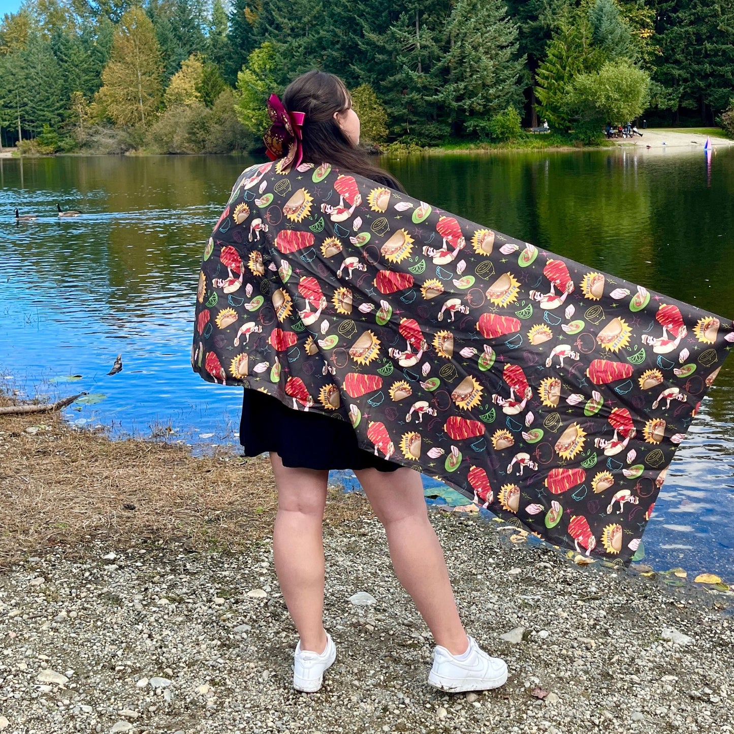 Tacos Pattern: 2-in-1 Beach Towel Backpack | Mexican Mochitoalla | Teporingo