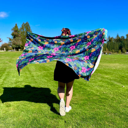 Tropical Pattern: 2-in-1 Cozy Blanket Backpack | Mexican Cobichila | Teporingo