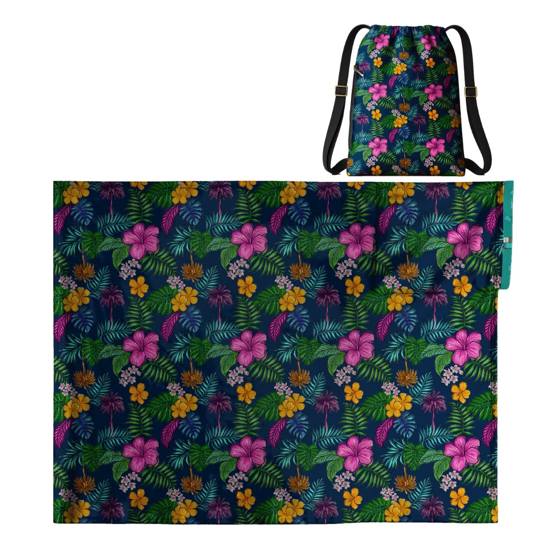 Tropical Pattern: 2-in-1 Cozy Blanket Backpack | Mexican Cobichila | Teporingo