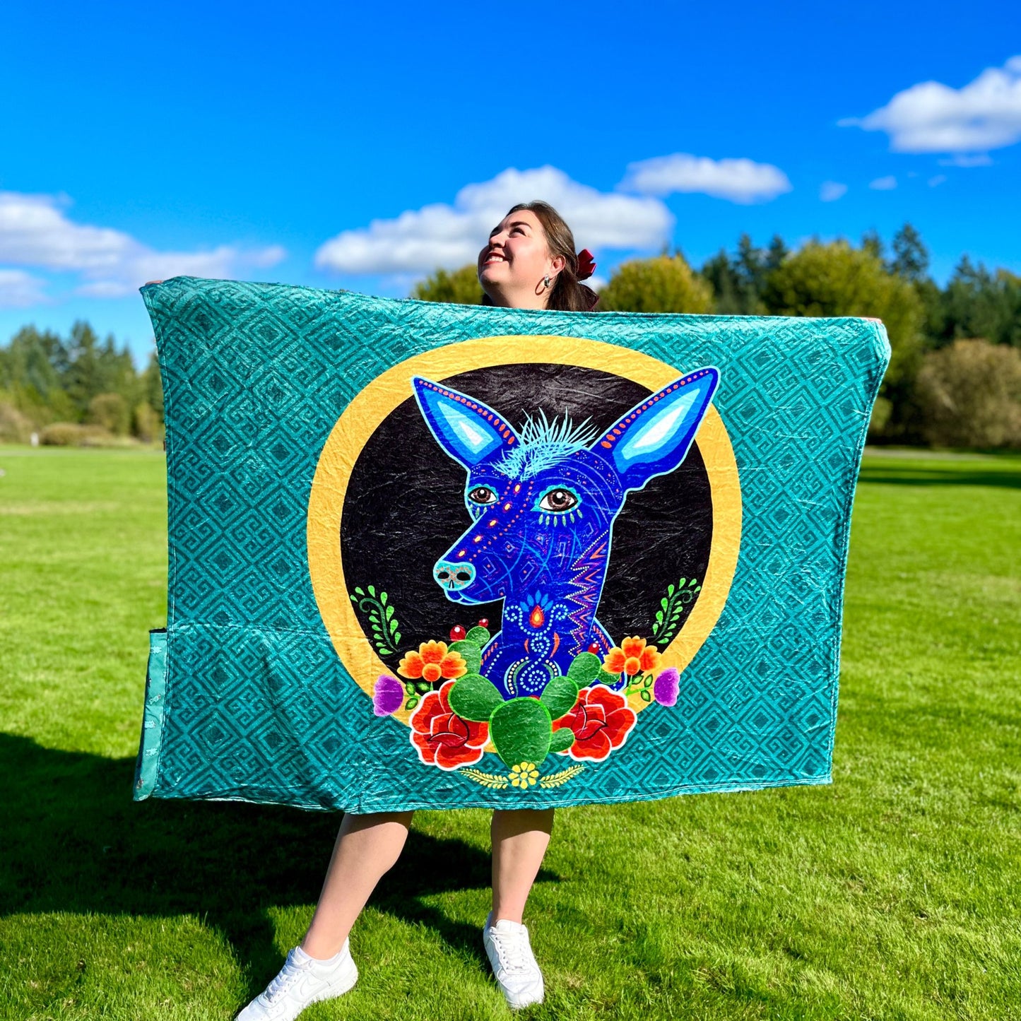 Xolo Dog: 2 in 1 Cozy Blanket-Backpack | Mexican Cobichila | Teporingo