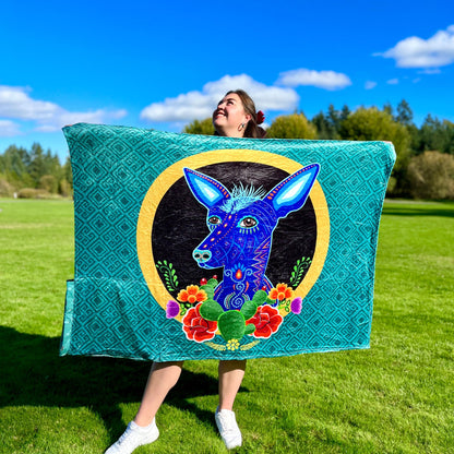 Xolo Dog: 2 in 1 Cozy Blanket-Backpack | Mexican Cobichila | Teporingo