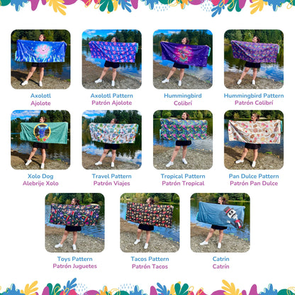 Pinata Pattern: 2-in-1 Beach Towel Backpack | Mexican Mochitoalla | Teporingo