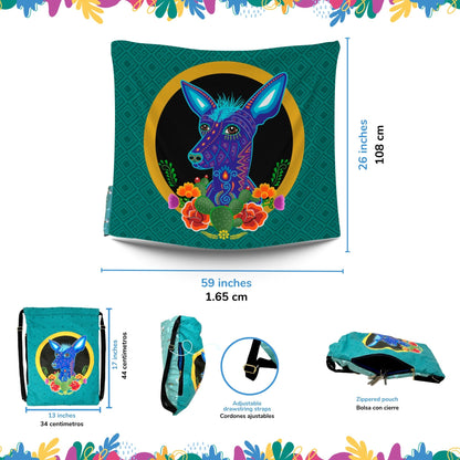 Catrin: 2-in-1 Cozy Blanket Backpack | Mexican Cobichila | Teporingo