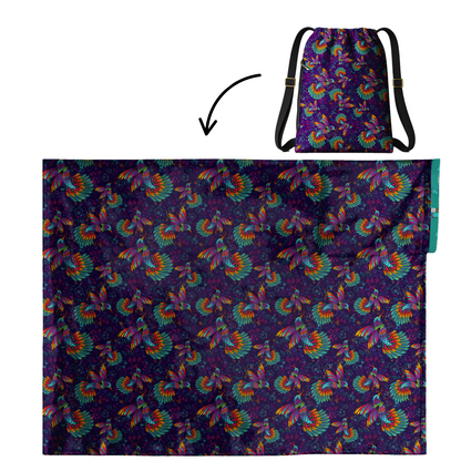 Hummingbird Pattern 2-in-1 Cozy Blanket Backpack | Mexican Cobichila | Teporingo