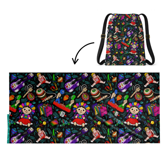 Toys Pattern: 2 in 1 Beach Towel Backpack Sand-Free, Quick-Dry | Mochitoalla