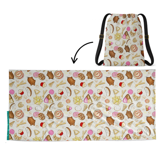 Authentic Mexican Pan Dulce beach towel design by Teporingo Mochitoalla 