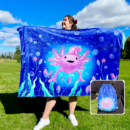 Axolotl: 2 in 1 Blanket-Backpack | Cobichila