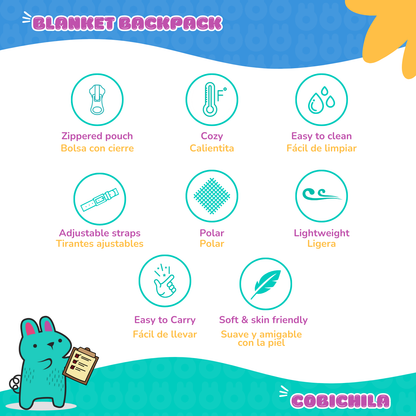 Catrin: 2-in-1 Cozy Blanket Backpack | Mexican Cobichila | Teporingo