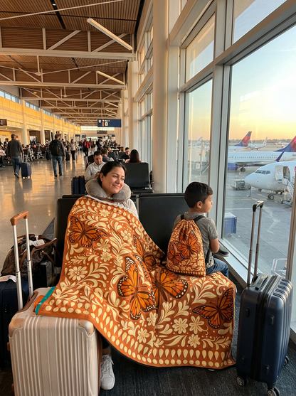 Monarch butterfly: 2-in-1 Cozy Blanket Backpack | Mexican Cobichila | Teporingo