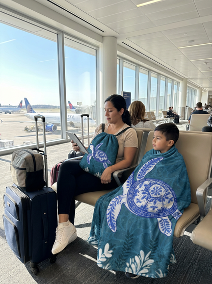 Sea Turtle: 2-in-1 Cozy Blanket Backpack | Mexican Cobichila | Teporingo