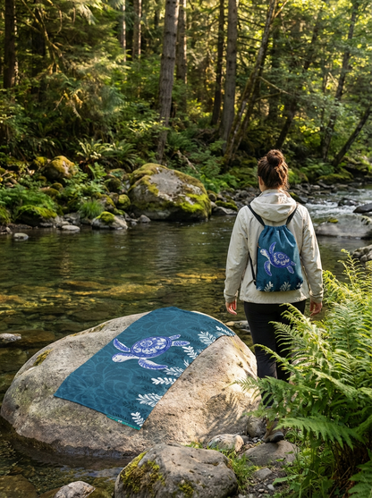 Sea Turtle: 2-in-1 Beach Towel Backpack | Mexican Mochitoalla | Teporingo