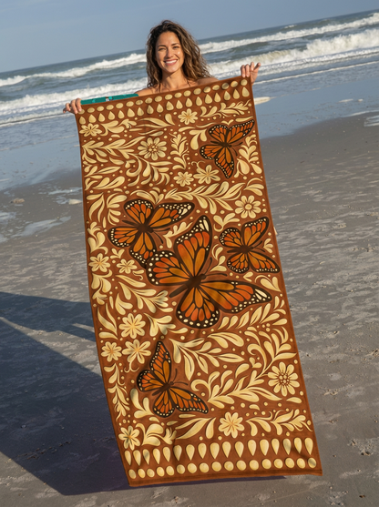 Monarch butterfly: 2-in-1 Beach Towel Backpack | Mexican Mochitoalla | Teporingo