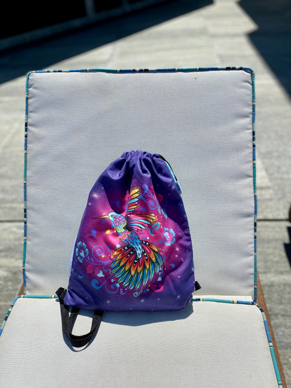 Mochila con toalla de playa Hummingbird: ¡2 en 1 sin arena, de secado rápido y versátil!