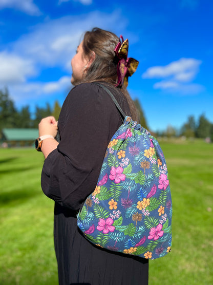 Tropical pattern Beach Towel Backpack - 2-in-1 Sand-Free, Quick-Dry, & Versatile!