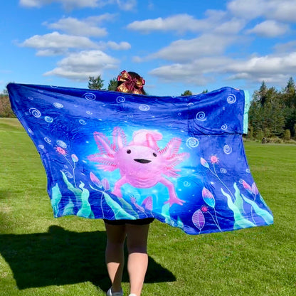 Axolotl 2 in 1: Blanket-Backpack