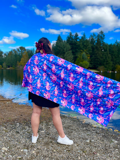 Axolote pattern Beach Towel Backpack - 2-in-1 Sand-Free, Quick-Dry, & Versatile!
